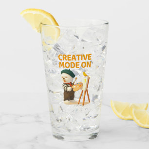 Verre Mode Créatif Activé : Peintre Chien Bichon Artiste