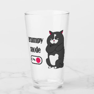 Verre Mode grumeux sur drôle de gros chat