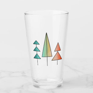 Verre moderne arc-en-ciel arbres roses sarcelle simple m