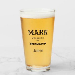 Verre Moderne Groomsman Proposition Mariage Groomsmen