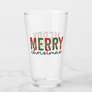 Verre Moderne Joyeux Empreinte de léopard de Noël minima