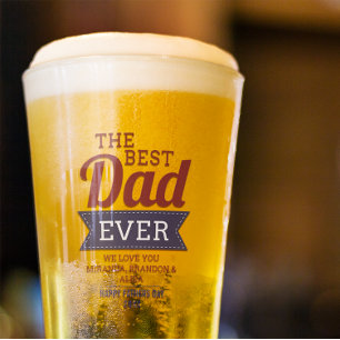 Verre Moderne Meilleur papa Jamais Père`Jour Photo Coupe