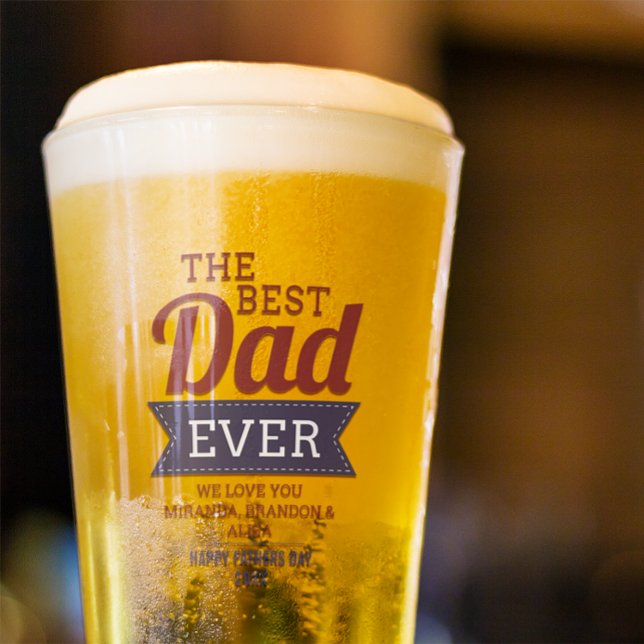 Verre Moderne Meilleur papa Jamais Père`Jour Photo Coupe (Créateur téléchargé)