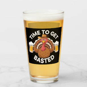Verre Moment de l'arrosage drôle de bière de Thanksgivin
