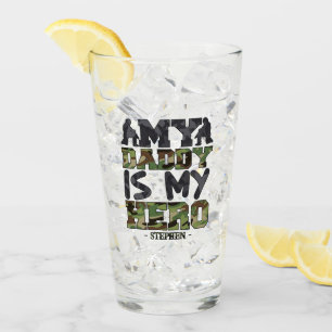 Verre Mon Papa Est Mon Héros - Camouflage Lettres