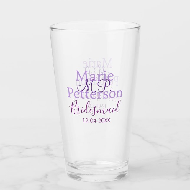 Verre Monogramme ajouter le nom lettre demoiselles maria (Devant)