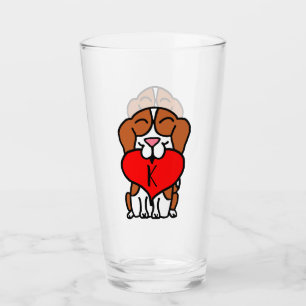 Verre Monogramme Beagle souriant