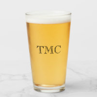 Monogramme classique Noir INITIALS Mariage Barware