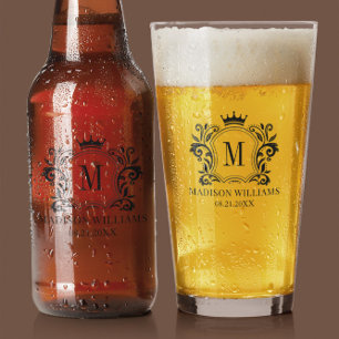 Verre Monogramme de la couronne de crête royale