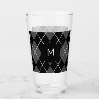 Verre Monogramme de lunette de Jacquard noir et blanc