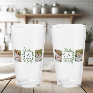 Verre Monogramme deux photos   Cadre de verdure personna