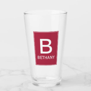 Verre Monogramme élégant moderne bordeaux