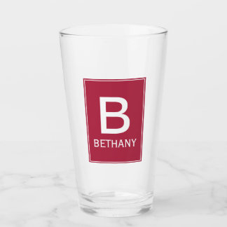 Verre Monogramme élégant moderne bordeaux