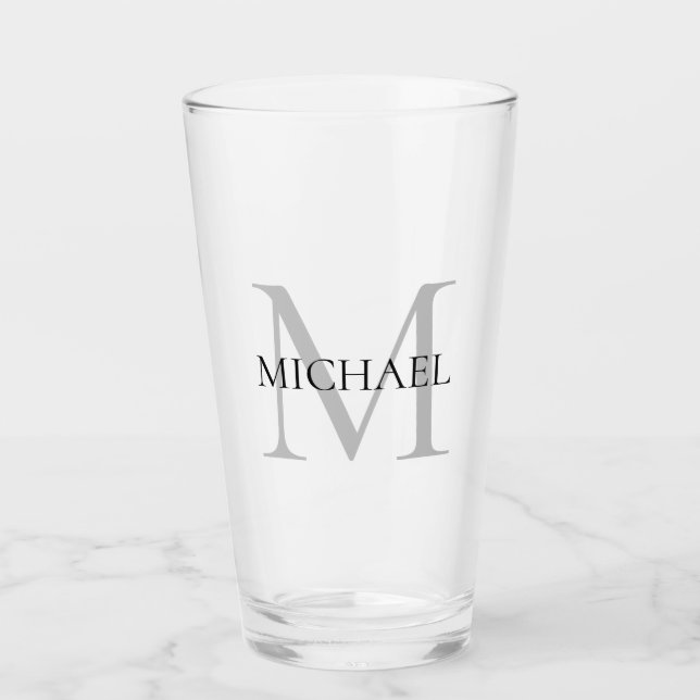 Verre Monogramme et nom personnalisés (Devant)