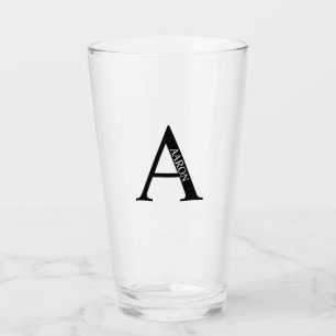 Verre Monogramme et nom personnalisés