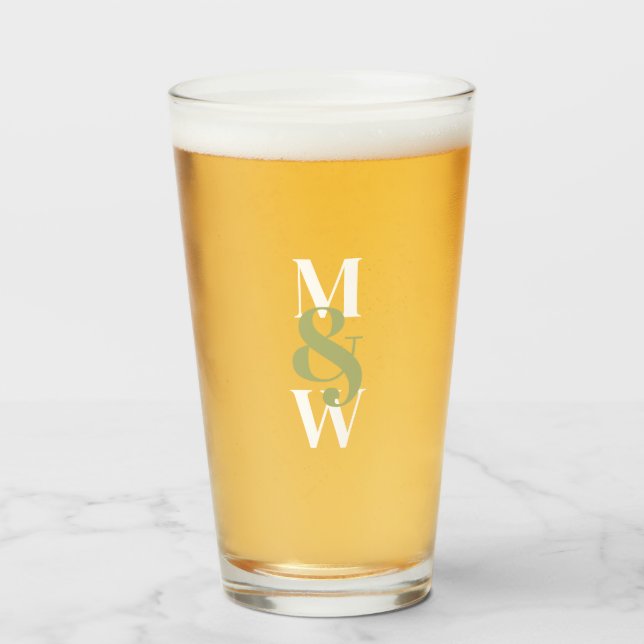 Verre Monogramme moderne (Devant (rempli))