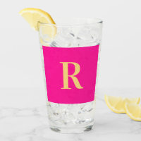 Monogramme moderne minimaliste rose chaud
