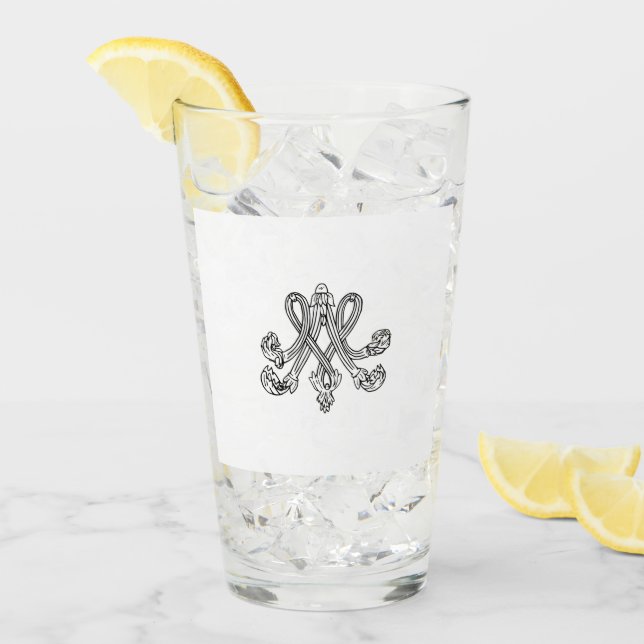 Verre monogramme royal initial (Devant glace)