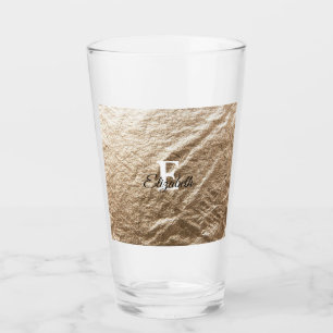 Verre Monogramme vintage typographie or écroulé papier