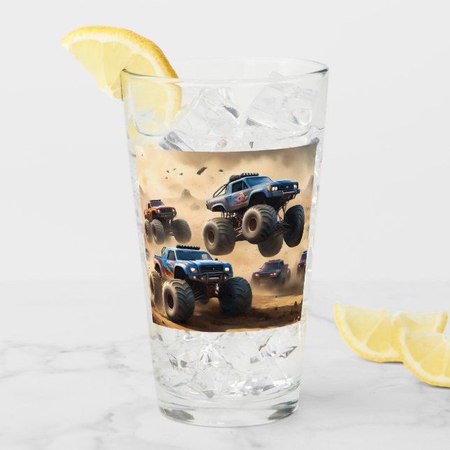 Verre Monster Trucks Courant Dans Le Désert, (Devant glace)