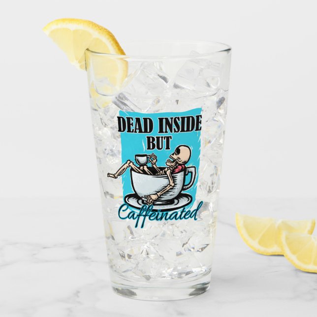 Verre Mort À L'Intérieur Mais Café Aimant Squelette Aima (Devant glace)