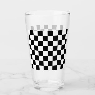 Verre Motif blanc de noir classique de damier