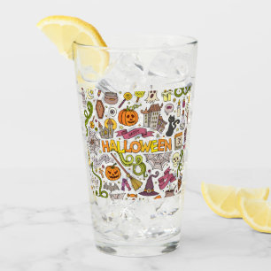 Verre Motif de doodle Halloween mignon