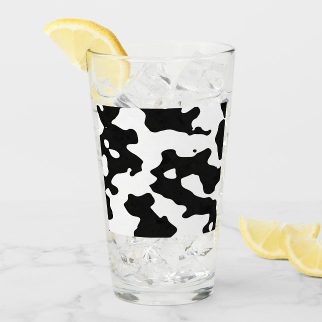 Verre Motif de vache noir et blanc (Devant glace)