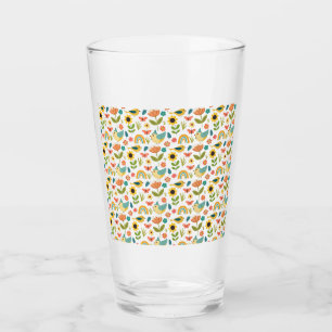 Verre Motif floral de l'aquarelle de printemps