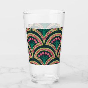Verre motif vert en forme de coque