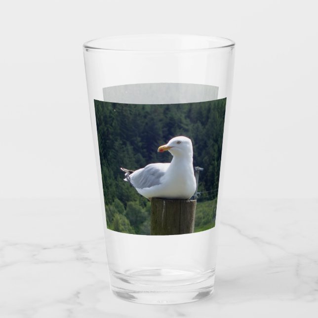 Verre Mouette au repos personnalisable Océan Nature Oise (Devant)