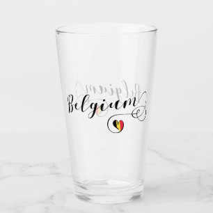 Verre Mug Heart Belgique, Drapeau Belge