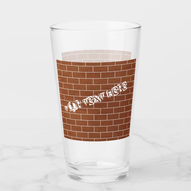 Verre mural en brique avec texte personnalisé (Devant)