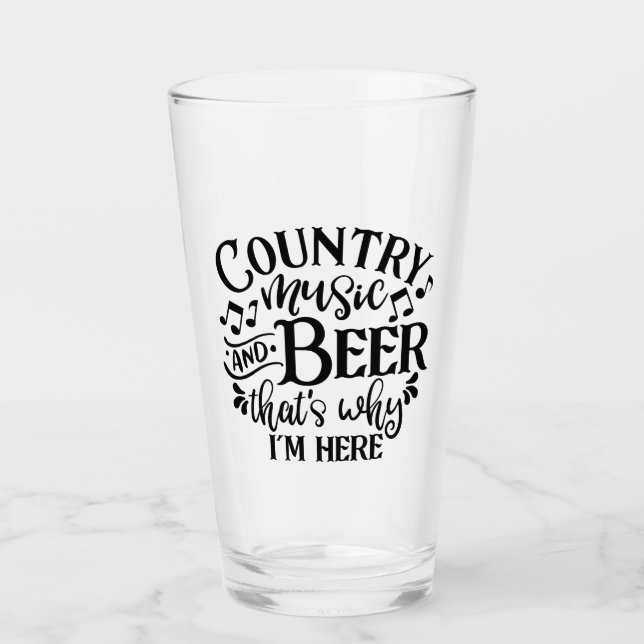 Verre Musique De Pays Et Idées De Bière (Devant)