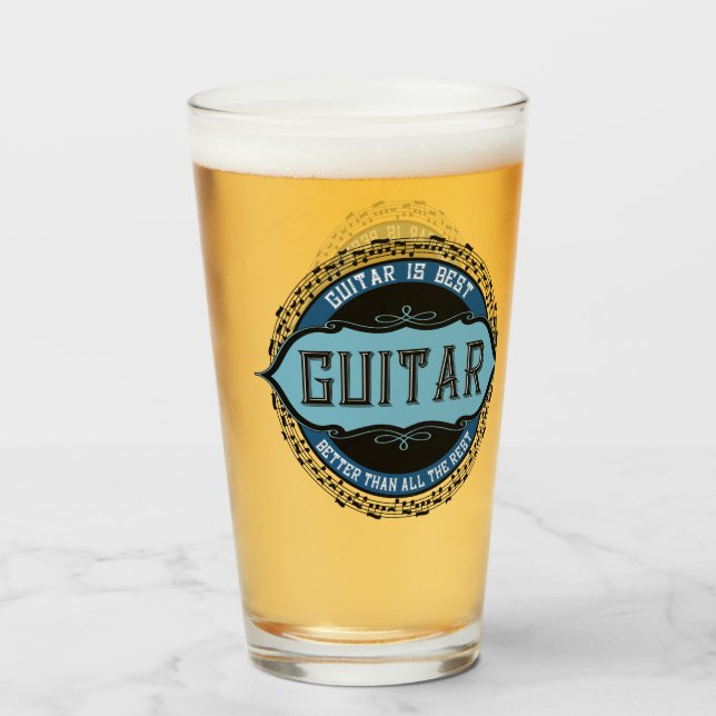 Verre Musique guitare Cercle (Devant (rempli))