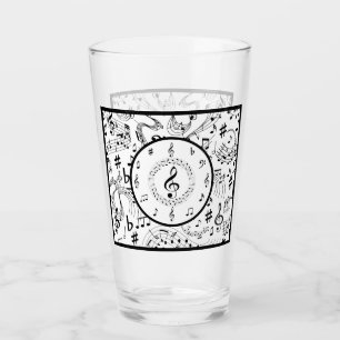 Verre Musique, notes musicales