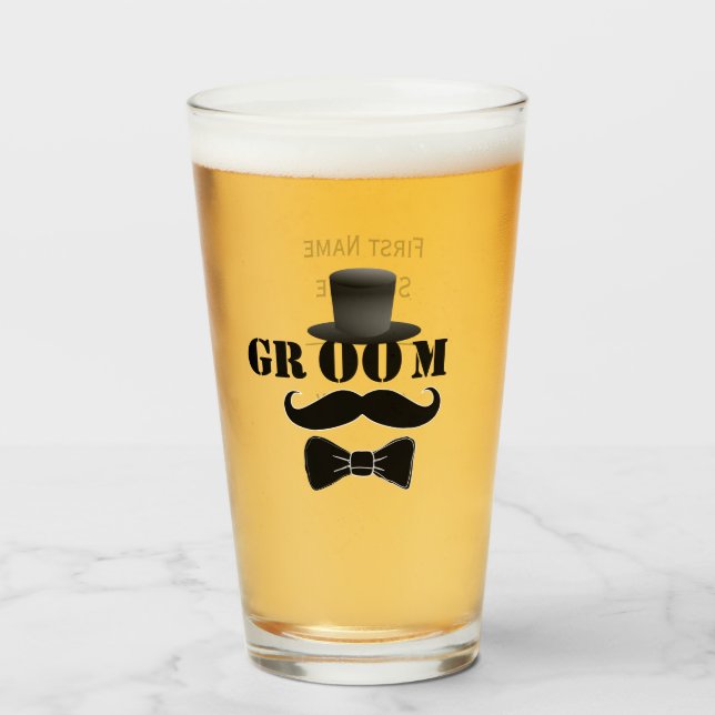 Verre Mustache de chambre classique Top Chapeau personna (Devant (rempli))