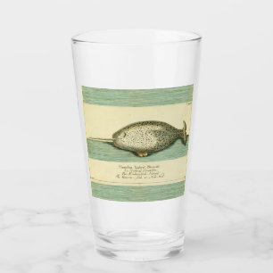 Verre Narwhal Antique Baleine Aquarelle Art scientifique