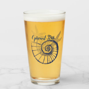 Verre Nautilus Coquille et Starfish Marine Life Personna