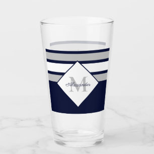 Verre Nautique moderne Marine Bleu Gris Gris Gris Gris R