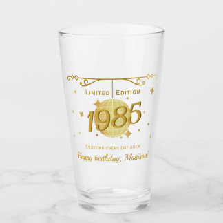 Verre Né en 1985 fête de 40e anniversaire boissons barwa