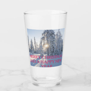 VERRE NEIGE, ARBRES, LE SOLEIL, PRÊT À NOËL
