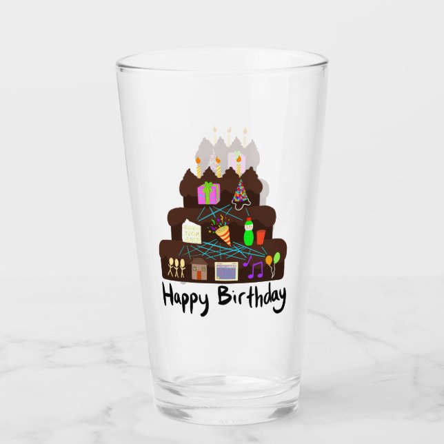 Verre Nerdy Birthday Réseau neuronal (Devant)