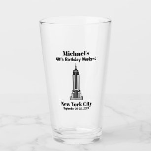 Verre New York City Bachelor Party Guetter Beer Pint
