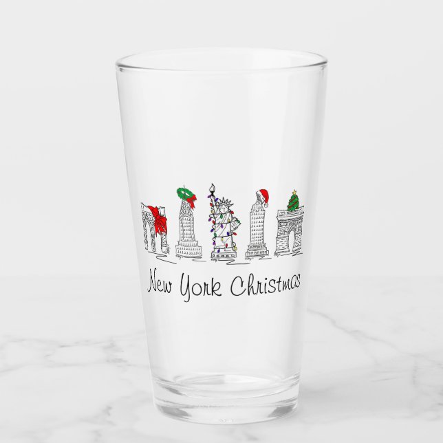 Verre New York City NYC Noël (Devant)
