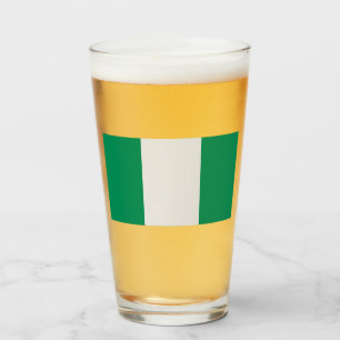 Verre Nigeria avec le drapeau nigérian (Afrique de l'Oue