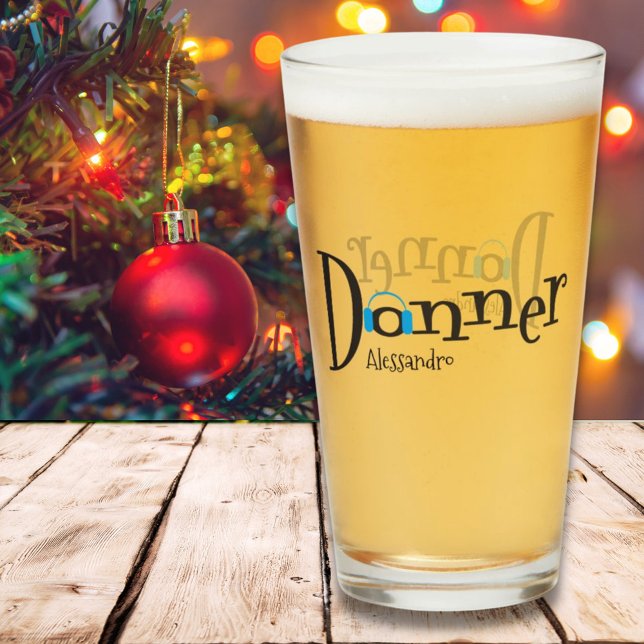 Verre Noël Donner Santas Reindeer Head Phones Glass (Créateur téléchargé)