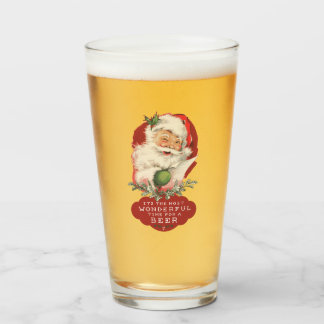 Verre Noël drôle Merveilleux temps pour une bière