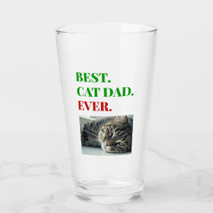 Verre Noël Meilleur Chat Papa Jamais Photo Pint Bière