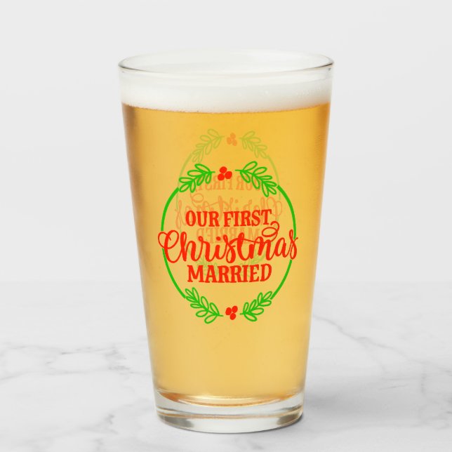Verre Noël Notre première Musique Mariée Noël (Devant (rempli))